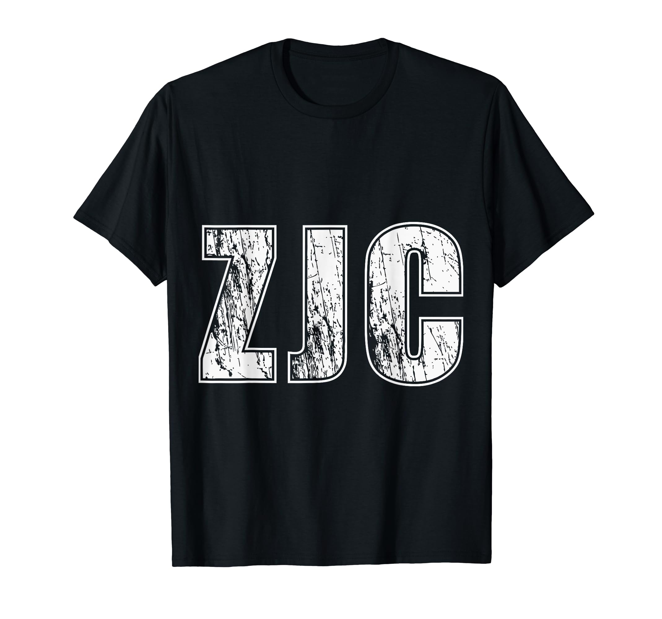 ZJC Initials Distressed Lettering Trending Trendy T-Shirt