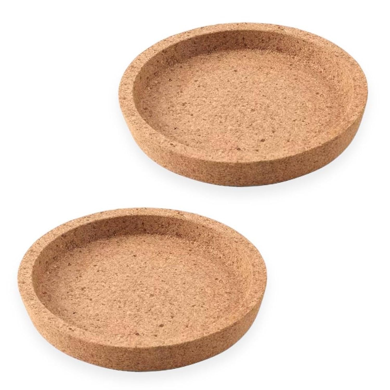 Cork Deep Groove Round Circle Coasters 10cm Diameter 365+ Replacements - Hot or Cold Drink Holder Tabletop Surface Protector - 2 Pack