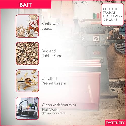 Miniatura 9 de PATTLER® Trampa humana para ratones para interiores y exteriores, trampas mecánicas reutilizables para ratones vivos que atrapan y liberan ratones