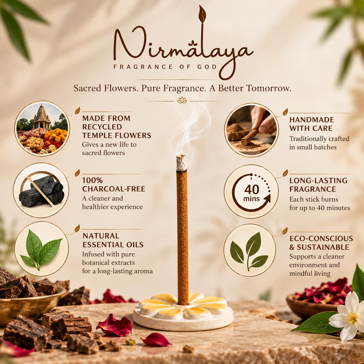 Nirmalaya Dhoop Sticks - Natural Aromatherapy Incense -4