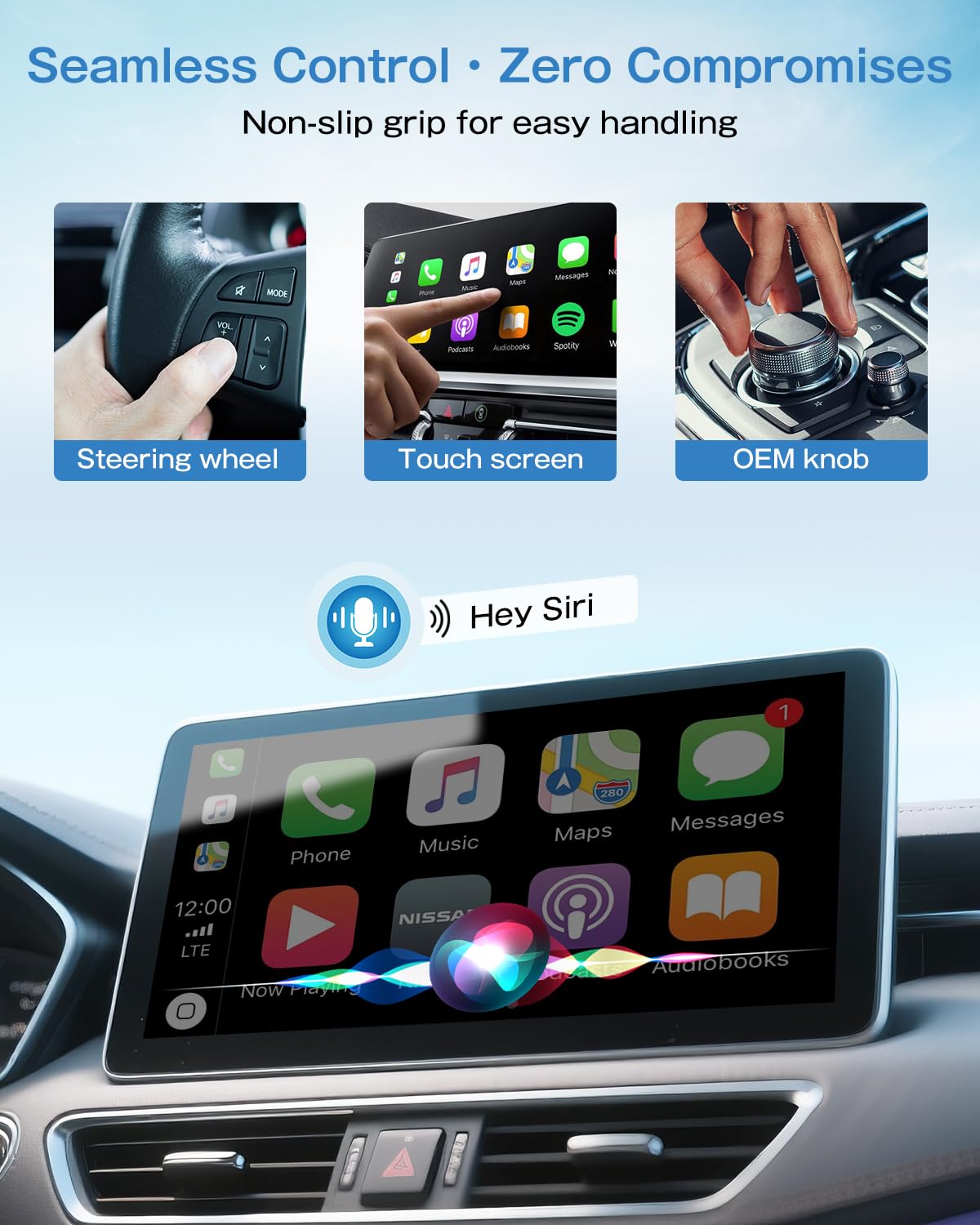 Adaptador CarPlay inalámbrico para iPhone, conexión automática 3 veces más rápida, sin retraso, Plug & Play con Bluetooth 4 y WiFi 6, mini dongle, incluye cable de extensión USB y USB-C, conversión