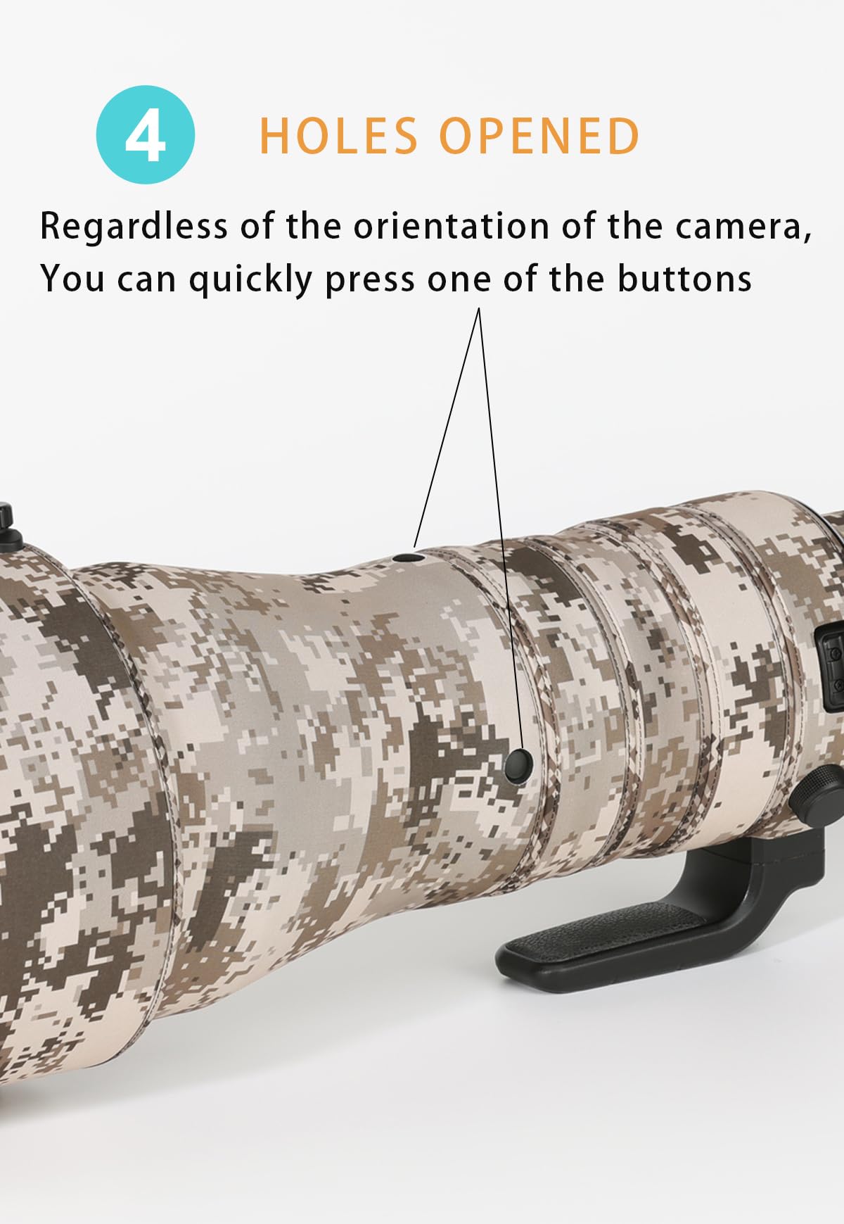 CHASING BIRDS Manteau de protection imperméable pour objectif de Nikon Z 400 mm f/2.8 TC VR S (camouflage pin, avec 2.0X TC)