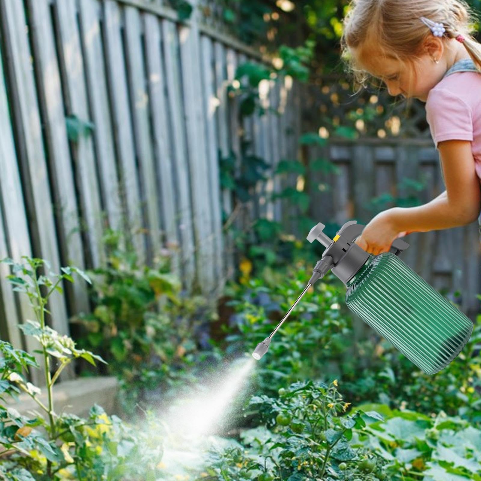 Gießkanne für den Außenbereich Sprühflasche mit 2 Modi und Zerstäuber | 2 Liter Pflanzen Gießkanne für Terrasse Balkon Gartendekoration Haus Blumen Rasen Garten Zimmerpflanzen