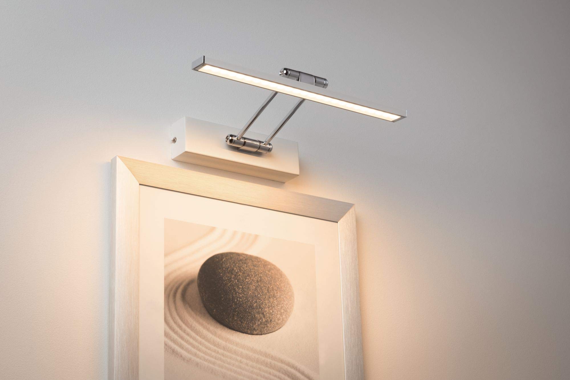Paulmann 99891 Luminaria para cuadros LED Galeria incl. 1x5 W, iluminación de cuadros, blanco, cromo, lámpara para cuadros, metal, 2700 K