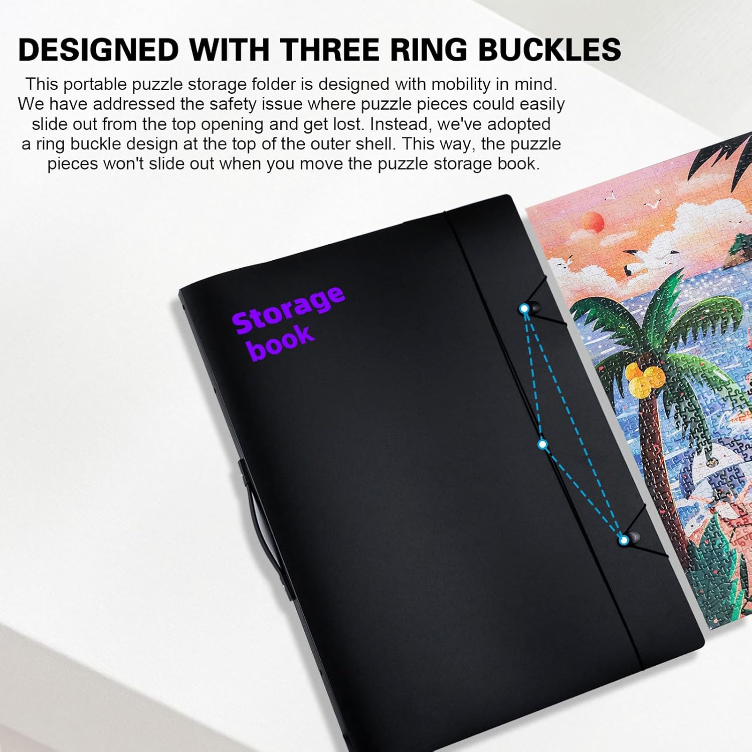 Puzzle Storage Folder Keeper Case,Portable Puzzles Organizer Accessory, Large Capacity 20x28in Puzzle Album Book Holder Portfolio,1000-Pieces for Jigsaw Enthusiasts Storage Binder Saver