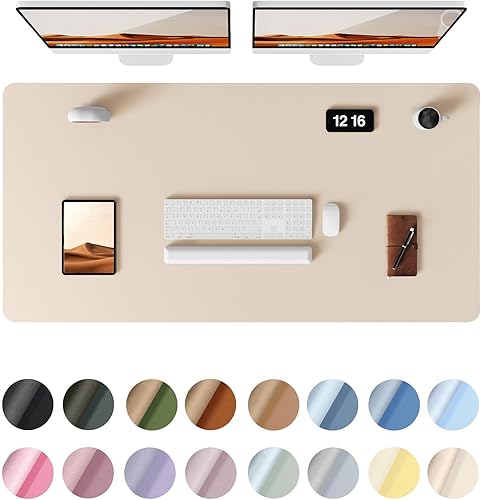 Miniatura 406 de YSAGi Protector de escritorio de cuero, tapete de oficina, alfombrilla grande para mouse, antideslizante, de piel sintética, almohadilla