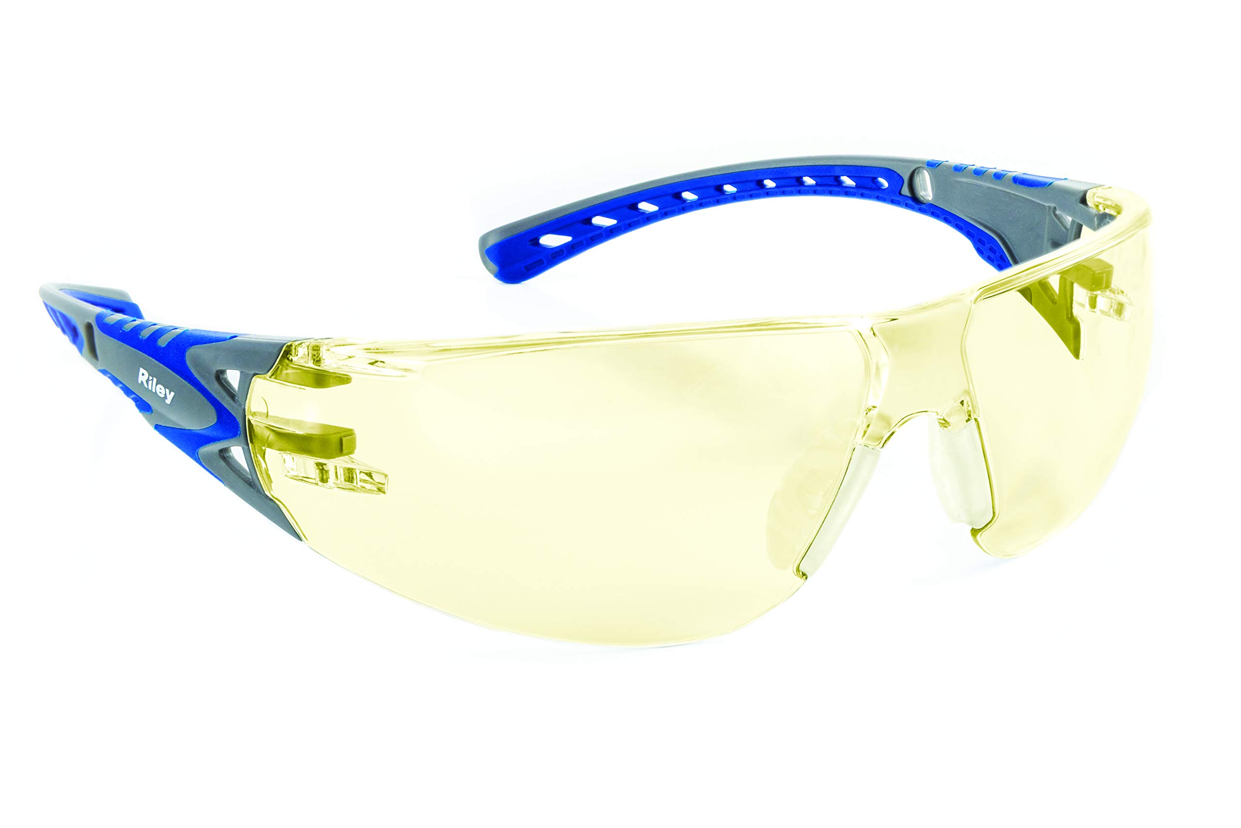 Riley Eyewear Stream Evo Sunglasses Industrial Workwear Eye Protection Safety Glasses (Amber)