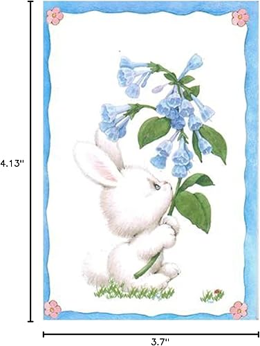 Miniatura 5 de Troqueles de metal con diseño de flores de conejo de Pascua, feliz conejo, lirio, hojas, marco, troqueles de corte, plantillas cortadas para álbumes