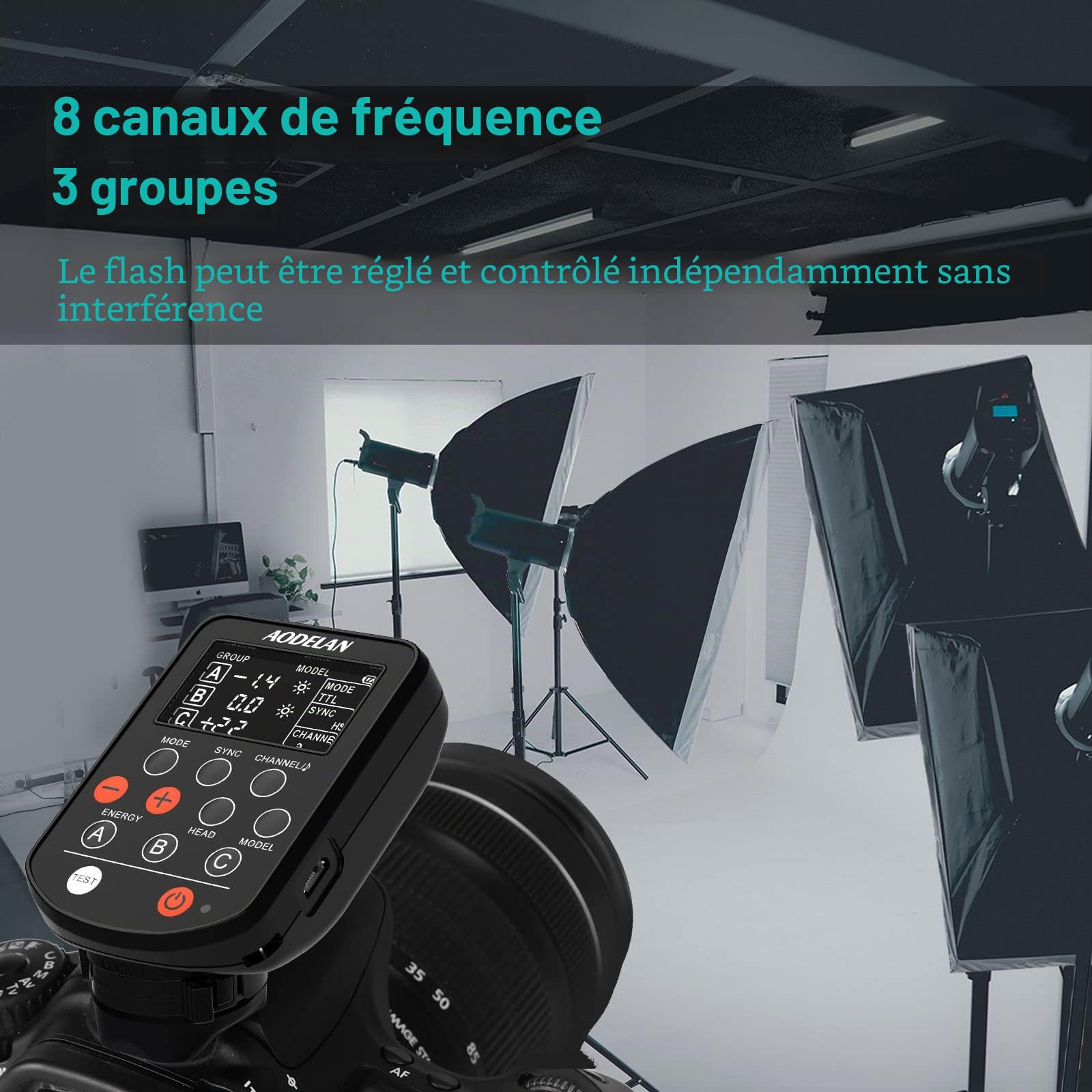AODELAN TTL Déclencheur de Flash sans Fil pour appareils Photo Canon, Prise en Charge de la Fonction 1/8000s HSS, remplace la télécommande P-rofoto Air TTL-C