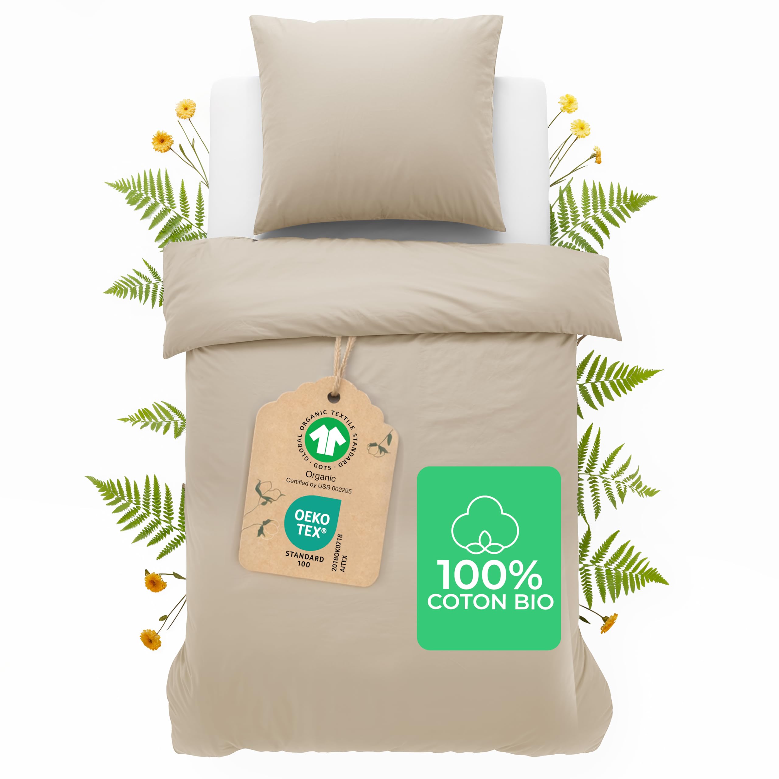 Housse de couette 135x100 respirante en coton pour réguler la température de l'enfant