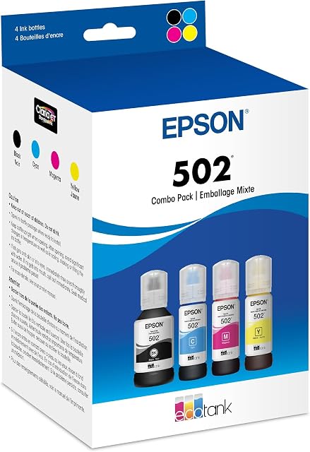 Epson 502 EcoTank Auto-Stop Ink Bottle, Colour Combo Pack (T502520)