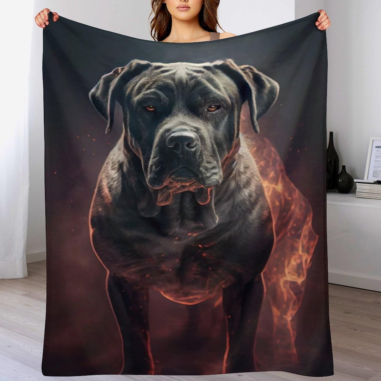 Dcccy Cane Corso Blanket Ultra-Soft Micro Fleece Throw Soft And Warm Blankets Flannel Throws For Sofas, Armchair, Couch And Bed 100×130Cm