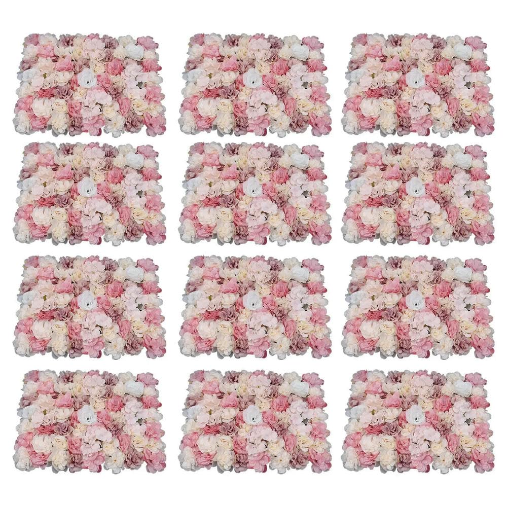 12 sztuk, panele ścienne z kwiatami, ściana ze sztucznego kwiatu, tło ścienne z różą, dom, ślub, impreza, dekoracja kwiatowa DIY, 40 x 60 cm