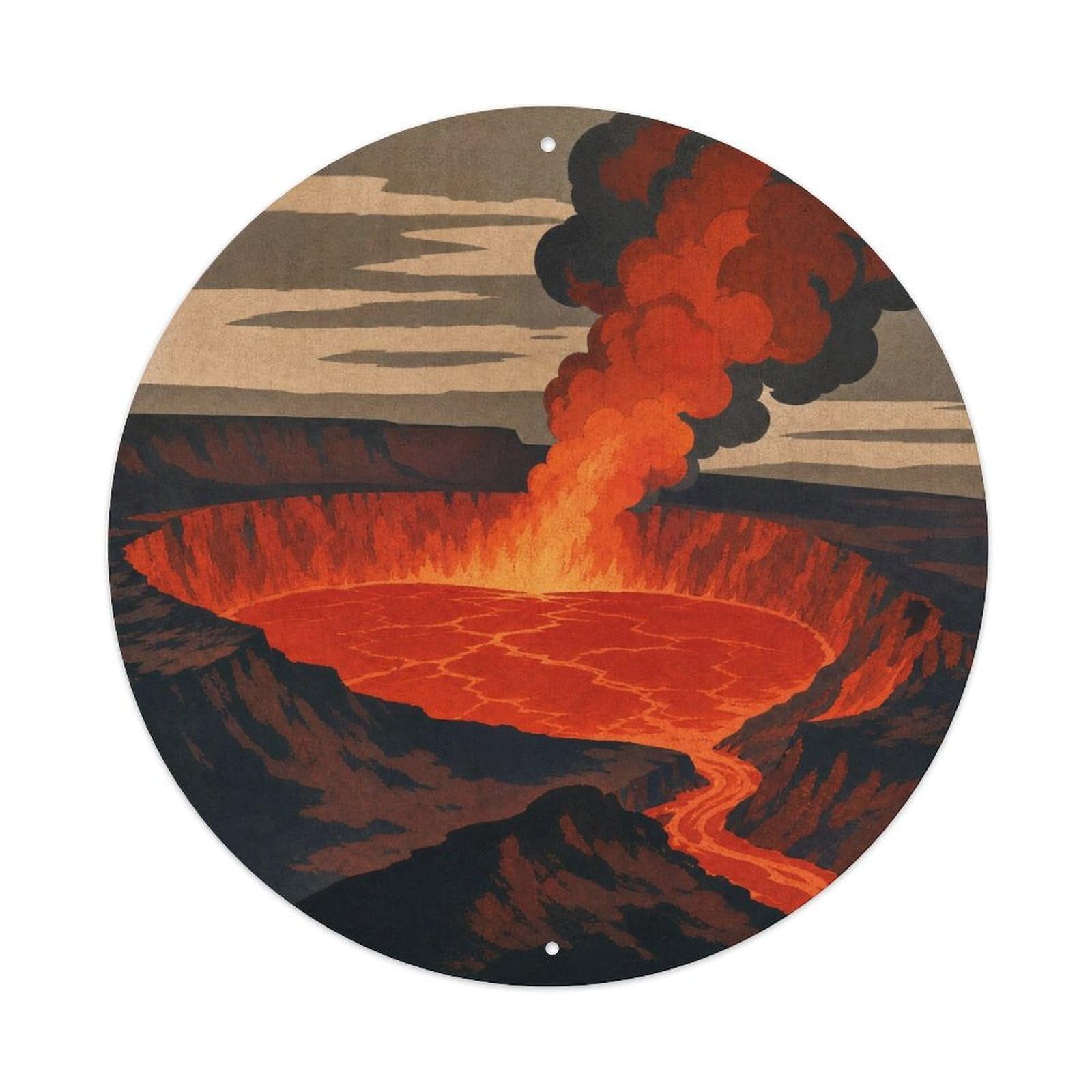 Okahys 8X8inch Classic Style Kilauea Lava Lake Hawaii Geology Travel Nature Journey Metal Tin Sign
