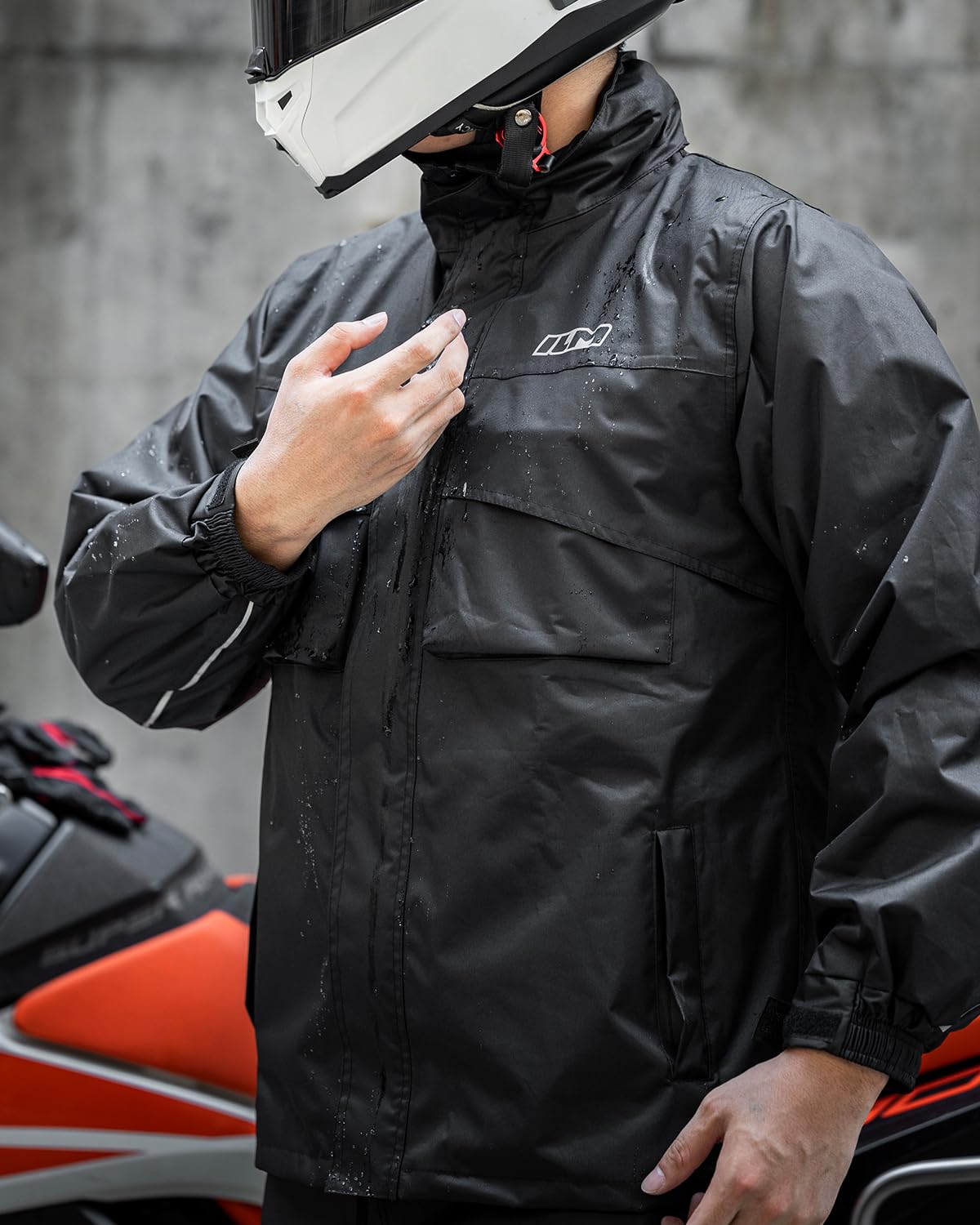 ILM Motorrad Regenkombi Herren Damen Wasserdicht-Regenjacke Verschleißfest, 6 Taschen, 2-teiliges Set mit Jacke und Hose