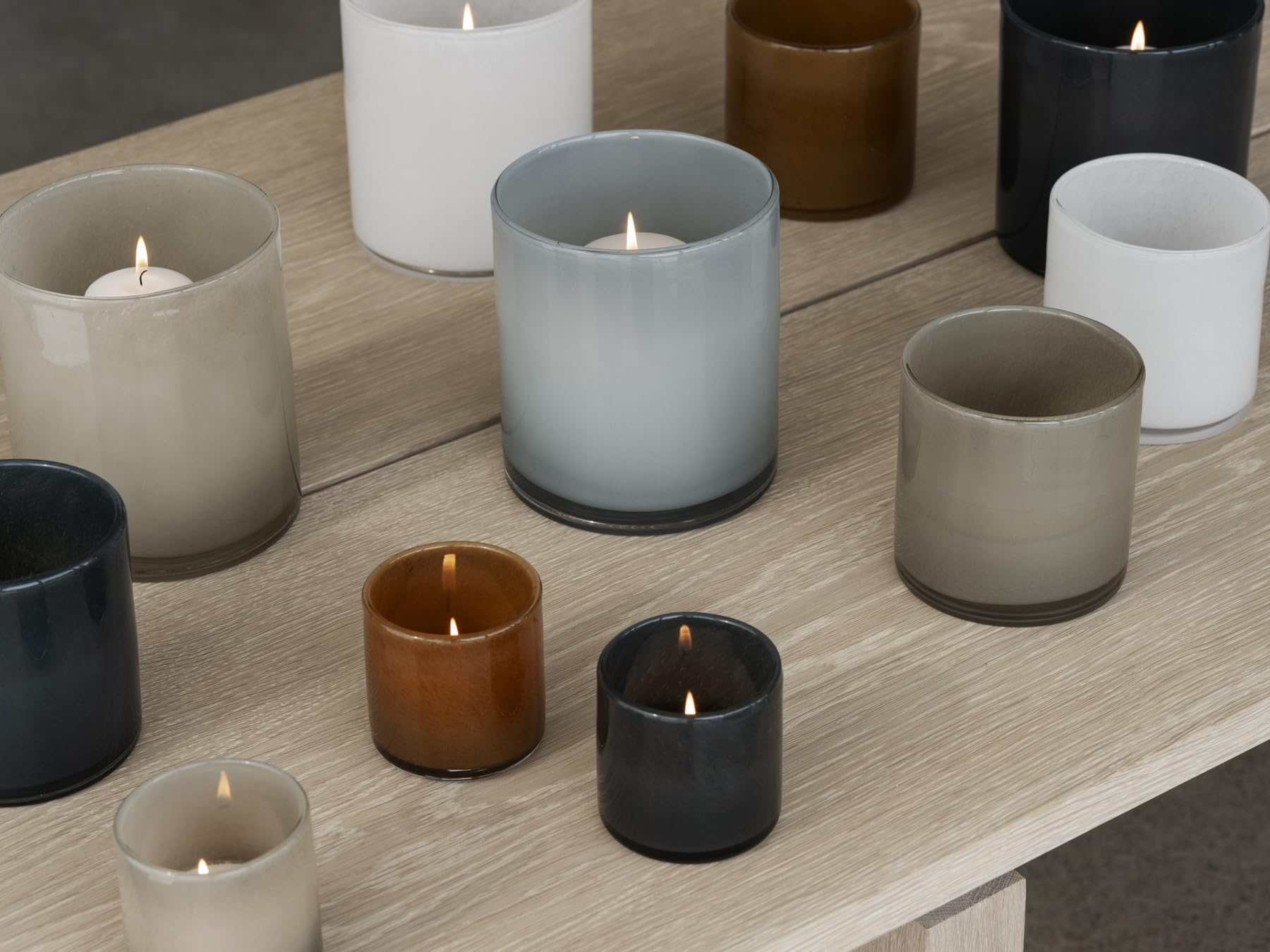 blomus Windlicht -SAGA- | Kerzenhalter aus Glas | Farbe Mourning Dove | Größe L | Ø15x 16H cm | für Innen- und Außendekoration