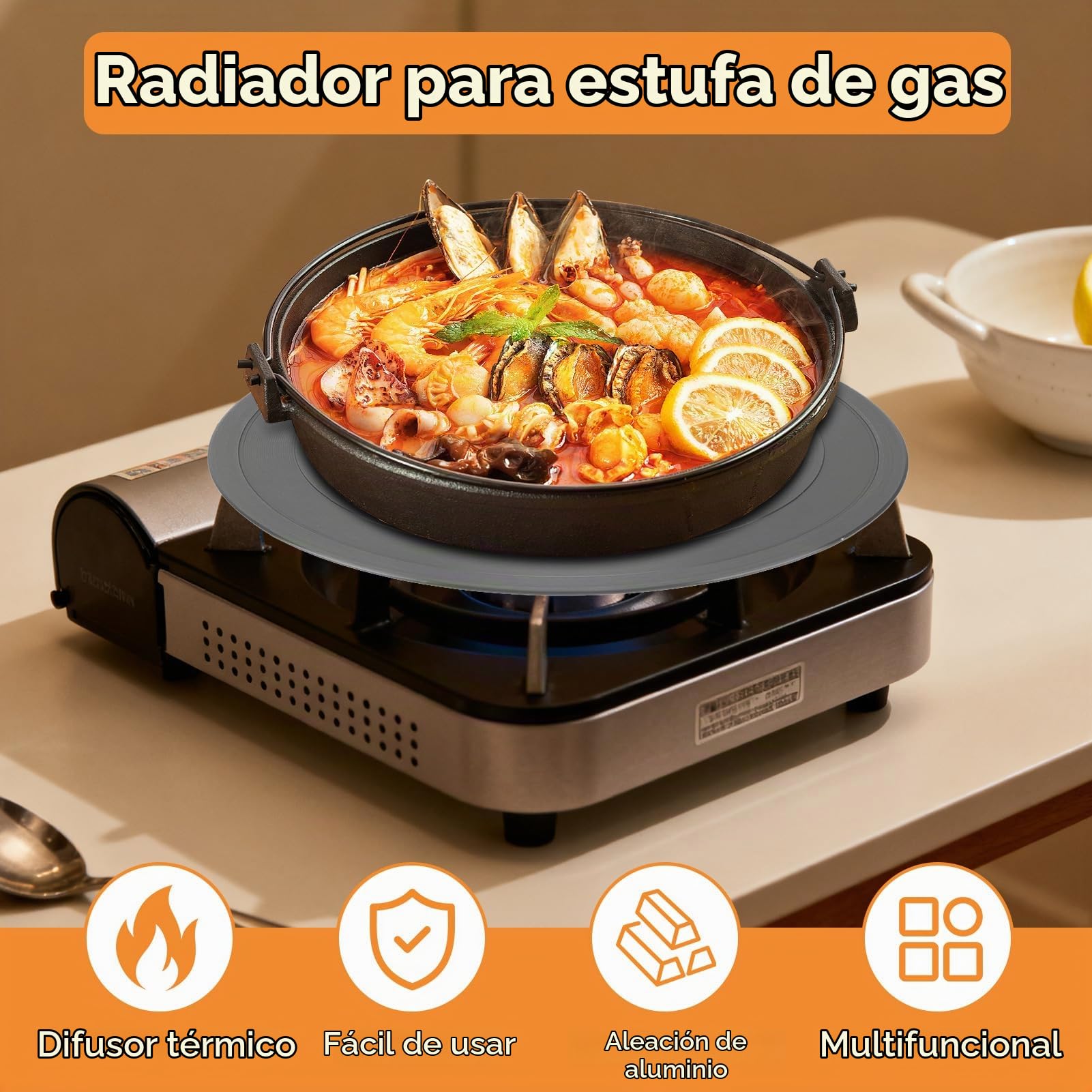 Difusor De Calor Para Estufa De Gas, Placa Difusora De Calor Para Estufa De Gas, Difusor Redondo Para Estufa, Placa De Descongelación, Placa Difusora De Inducción De Aluminio, Protector De Llama, Plac