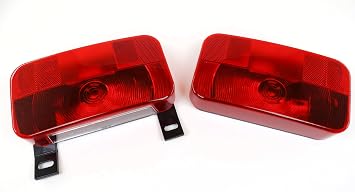 Pair J-90 Bargman 34-92-003 9x5 Red Stop Tail Turn Lamp Light Trailer Camper Black Base