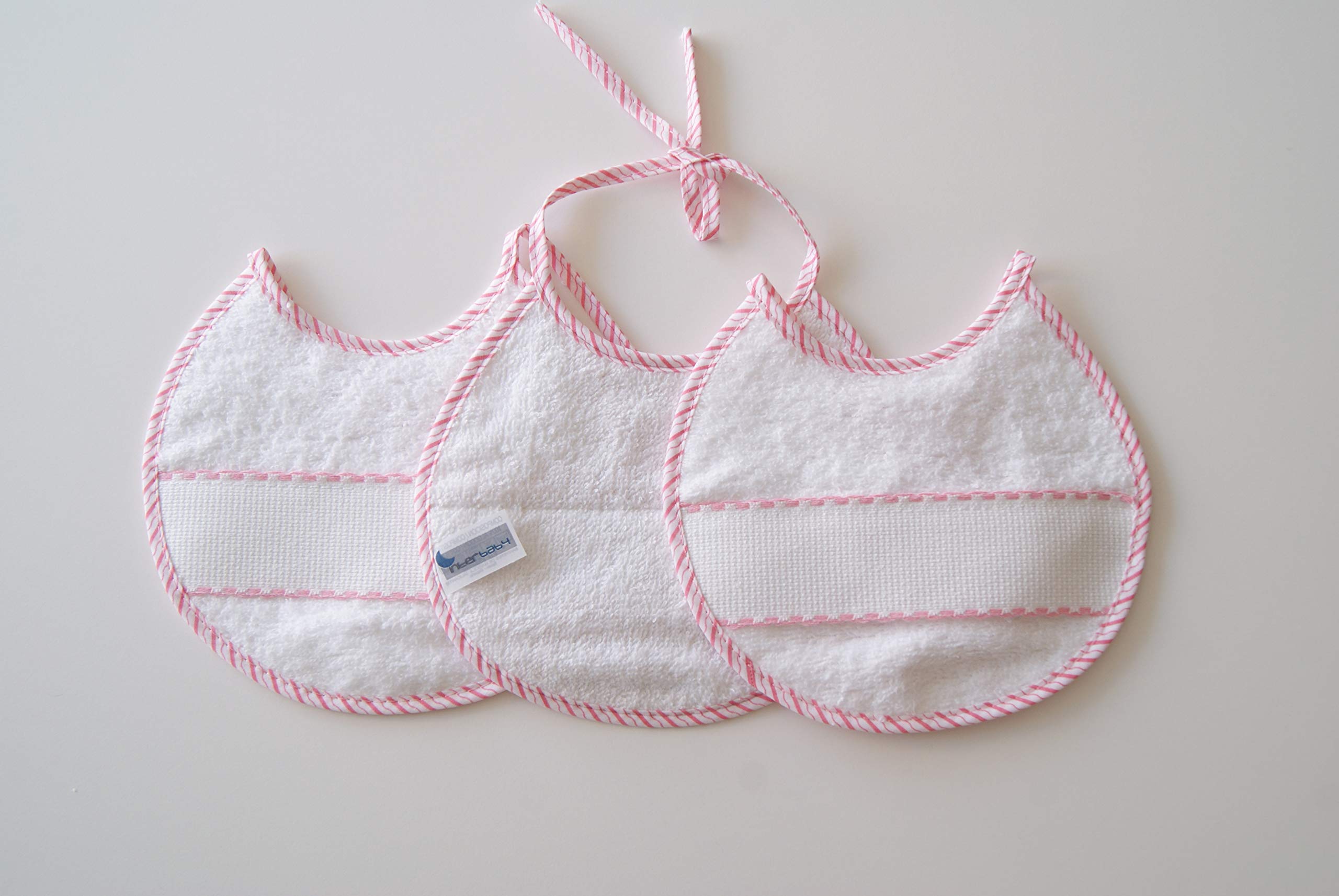 Interbaby 00040 - Pack de 12 baberos de punto de cruz 20x20, unisex