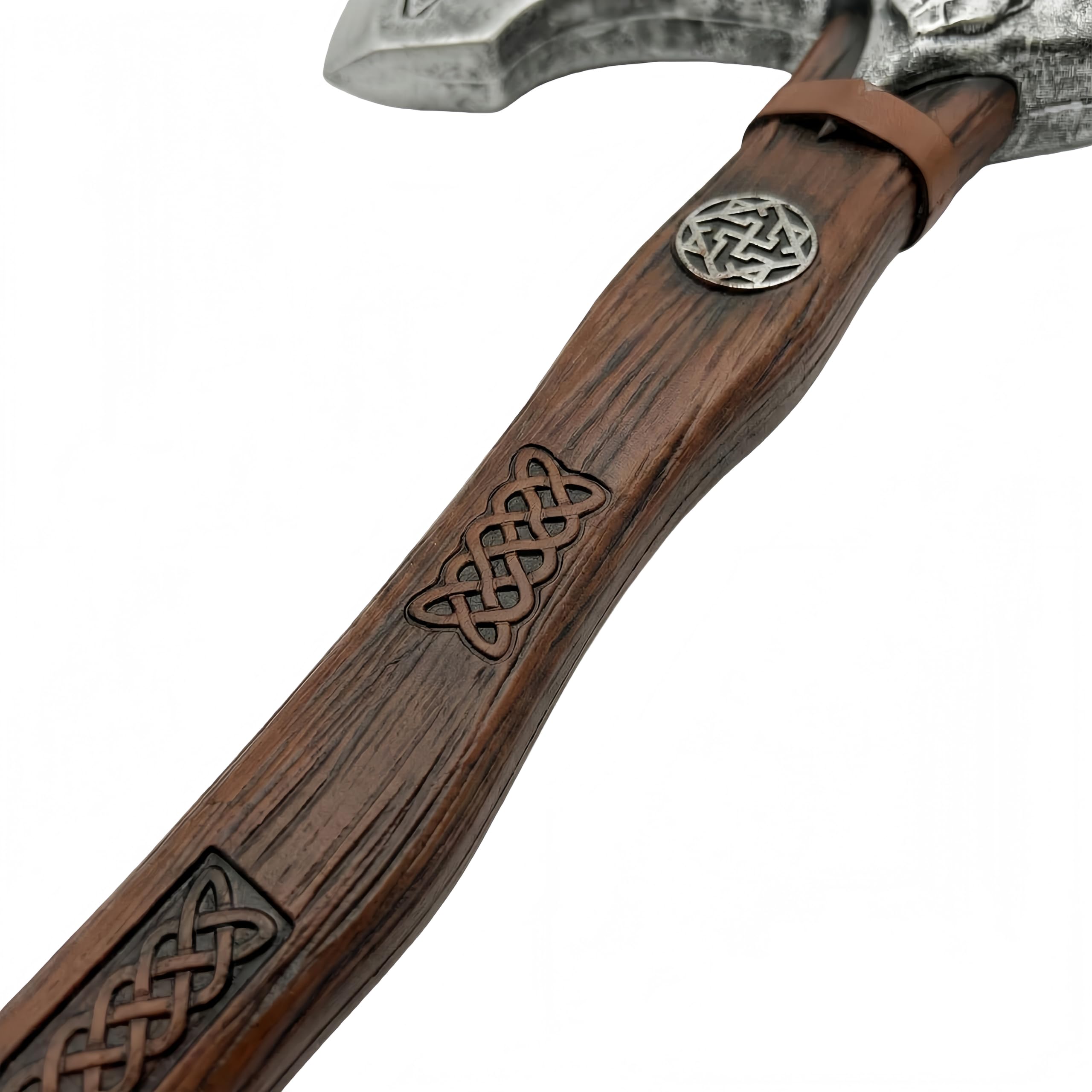 LOOYAR Totem en mousse de polyuréthane avec bouclier viking, accessoires de jeu pour Berserker, guerrier, chevalier, costume de bataille, Halloween, cosplay, Larp (hache S)