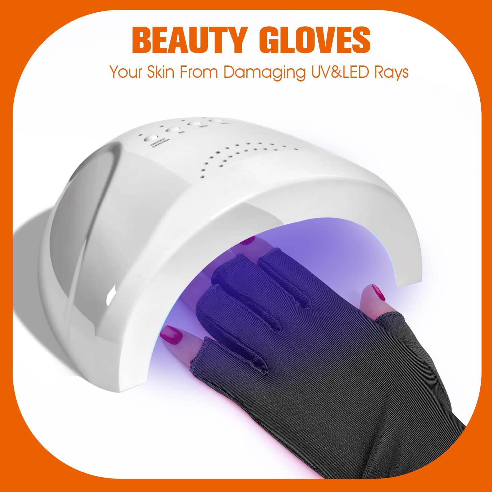 Sibba 1 para rękawic UV do paznokci lampa artystyczna ochrona światła LED Flash żelowy lakier do manicure pielęgnacja bez palców nawilżający ochraniacz dłoni narzędzia anty-słońce kobiety
