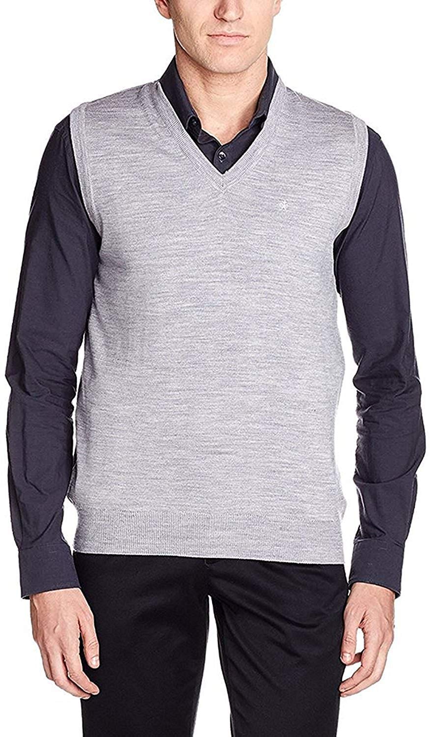 v4u Men's Wool V-Neck Sweater (V4U/Grey/Rev/Sweator_Grey_38-42)-picture-15