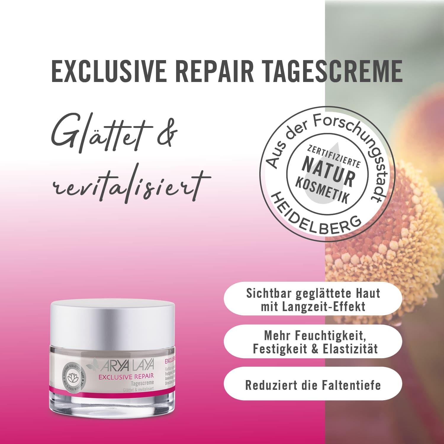 ARYA LAYA Exclusive Repair Kombipack, Tages- & Nachtcreme, je 50 ml | 5-fach Anti-Aging Wirkung - weniger Faltentiefe, mehr Feuchtigkeit, Festigkeit, Elastizität & Glätte, vegan