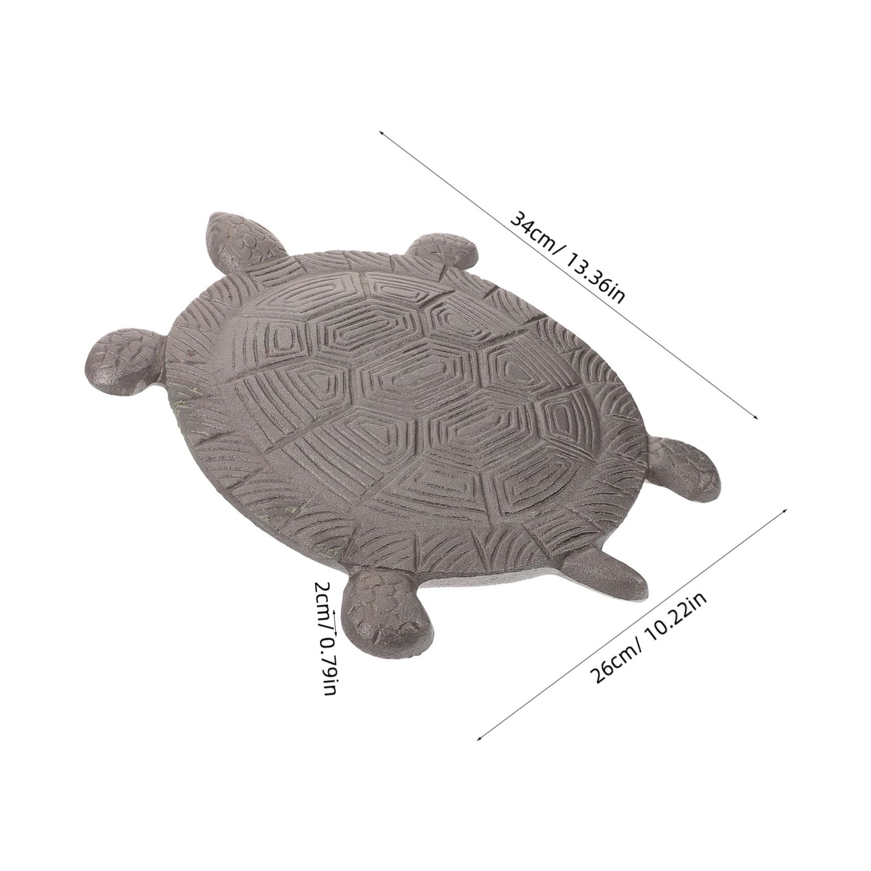 ORFOFE Piedra de Hierro para Escalones Tortuga Jardín 34x26 Cm Decoración Exterior Césped Paso Duradero Artesanal para Patio Terraza Pasarela al Aire Libre
