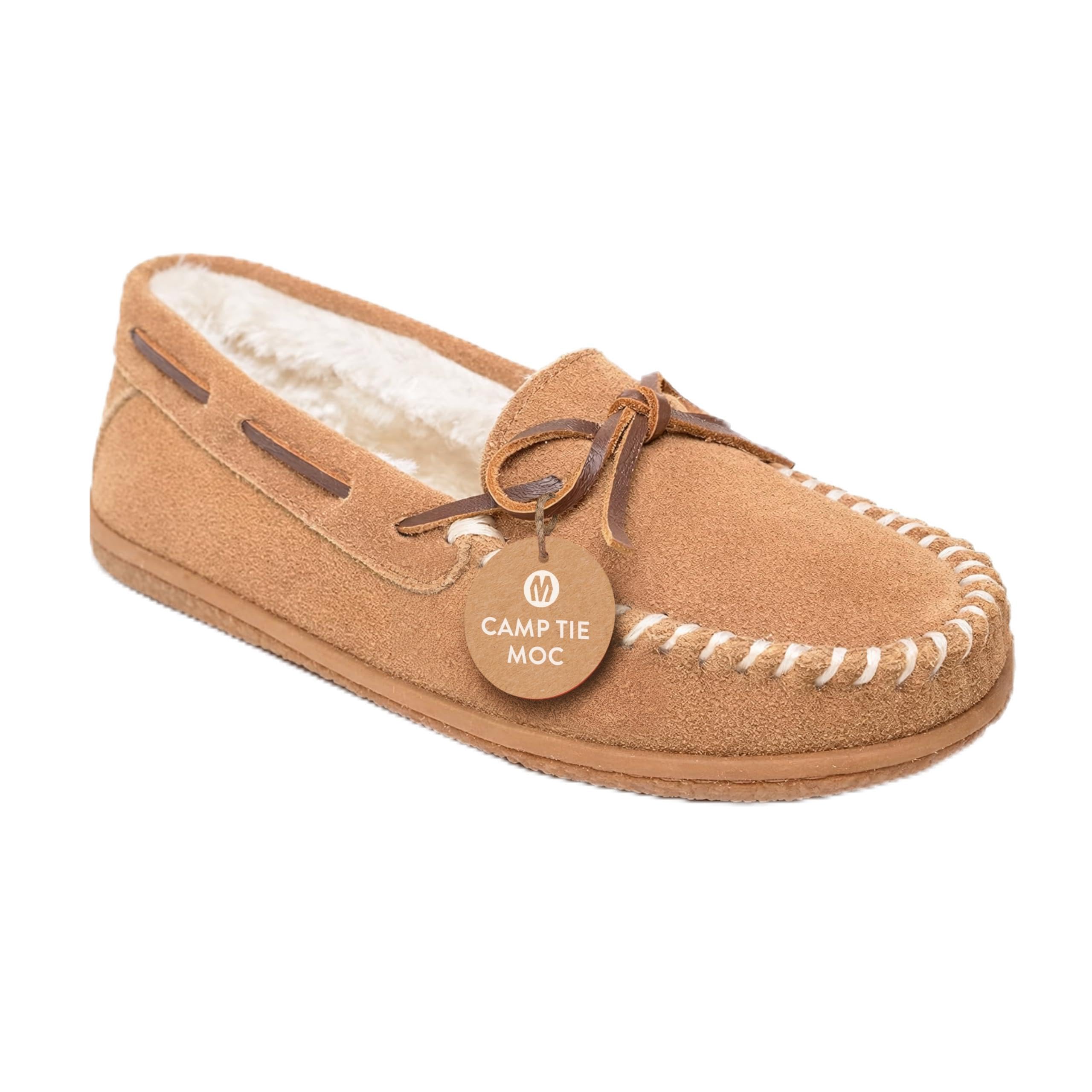 Women's Camp Tie Moc - Indoor/Outdoor Cozy Slippers with Durable Sole