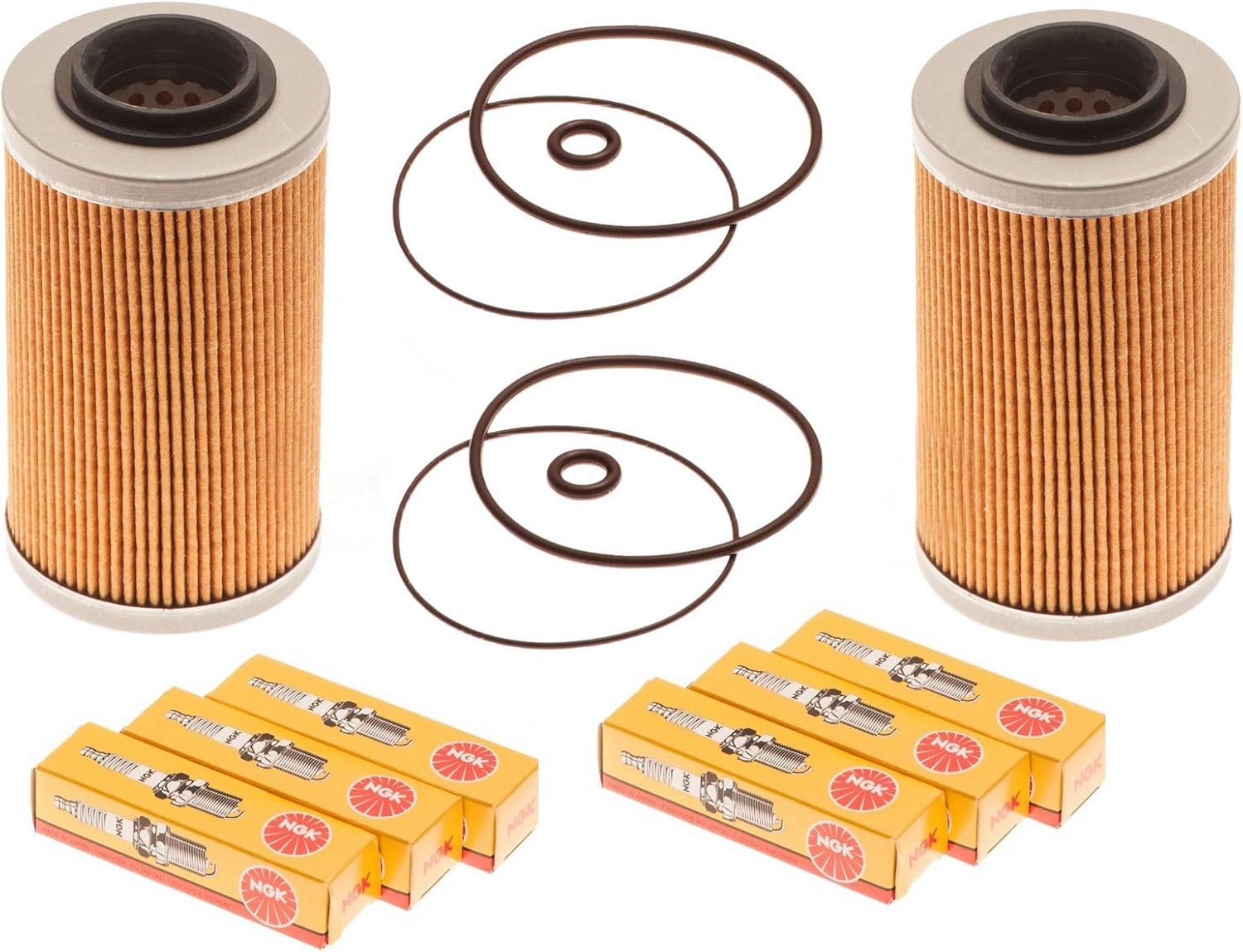 Sea Doo 4-Tec Maintenance Kit Oil Filter W/O-Ring & NGK Spark Plugs 2 Pack