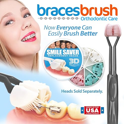 Miniatura 6 de Smile Saver - Cepillo de dientes de 360° de 3 lados 3D | Cepillo de dientes de tres lados para cuidado de ortodoncia | Soportes de alambre para