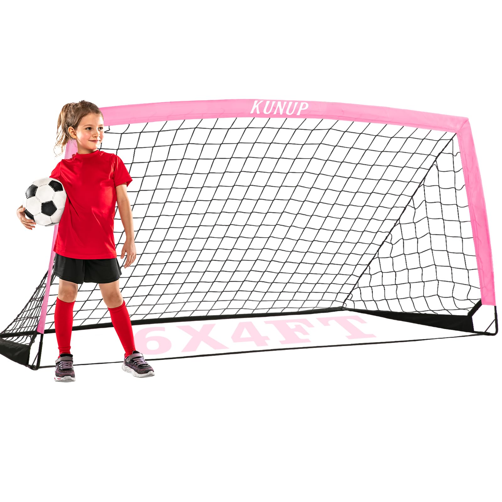 Kids Soccer Goal for Backyard, 64, 95FT Easy Foldable Soccer Practice Net with Portable Carrying Bags for Toddler Youth Adult Soccer Training Equipment Outdoor Sports Game