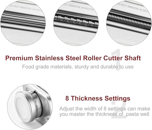 Miniatura 3 de Gvode - Juego de 3 piezas de rodillos y cortadores de pasta para mezcladores KitchenAid, acero inoxidable, Vajilla, paquete de de 1