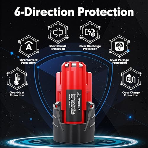 Miniatura 5 de Paquete de 4 baterías de repuesto de 12 V 3.5 Ah para Milwaukee M12 de litio 48-11-2411 48-11-2420 48-11-2401 48-11-2402 48-11-2401 Herramientas