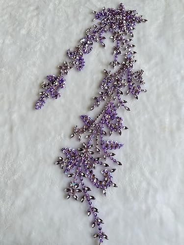 Vista 115 de PLune Diamantes de imitación acrílicos brillantes hechos a mano en apliques de encaje, cuentas de costura, parches para accesorios para vestido