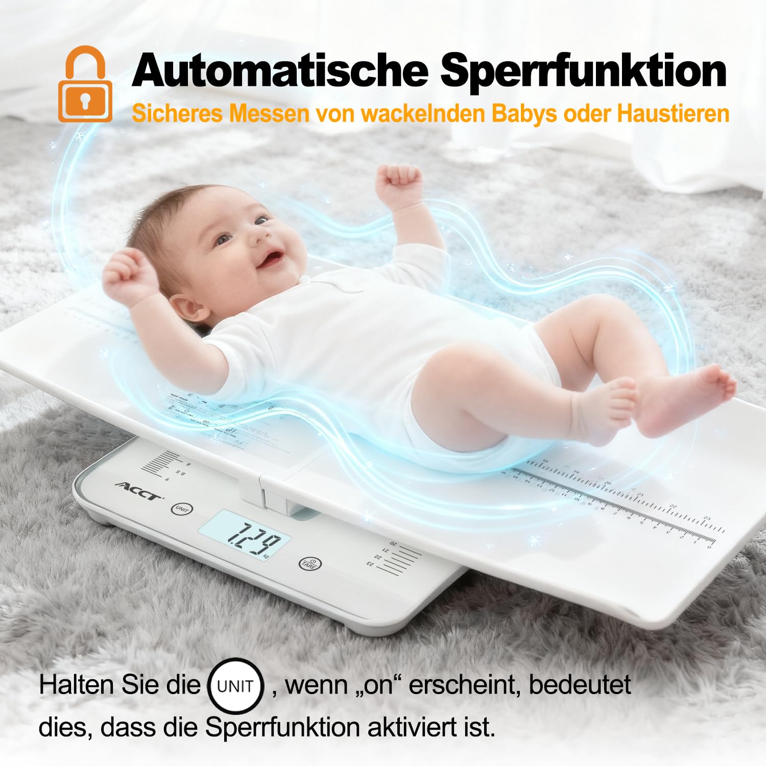 Bilancia multifunzione per bambini e animali domestici, bilancia digitale per neonati, cuccioli e gatti, accurata fino a 179,6 kg, misurazione dell'altezza di 63 cm, schermo LED, 3 unità con funzione