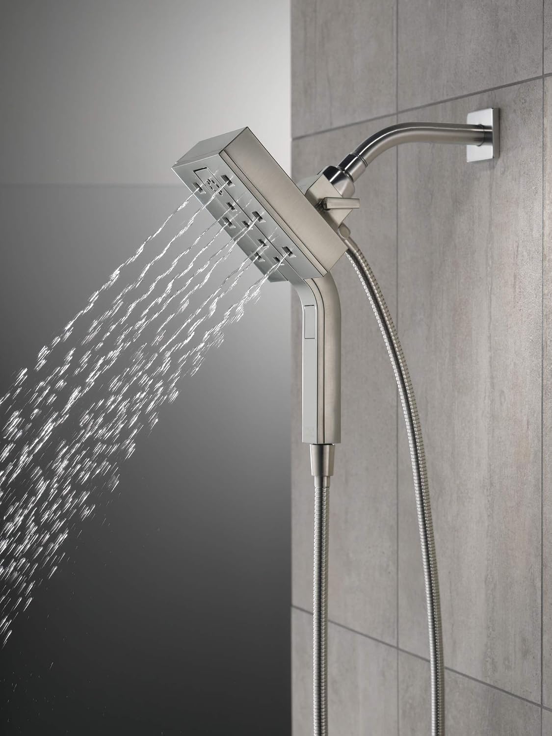 Flash Deals - 70% OFF Delta Faucet 4-Spray Touch-Clean H2Okinetic In2ition 2-in-1 Dual Hand Held Shower Head with Hose and Magnetic Docking, Stainless 58473-SS