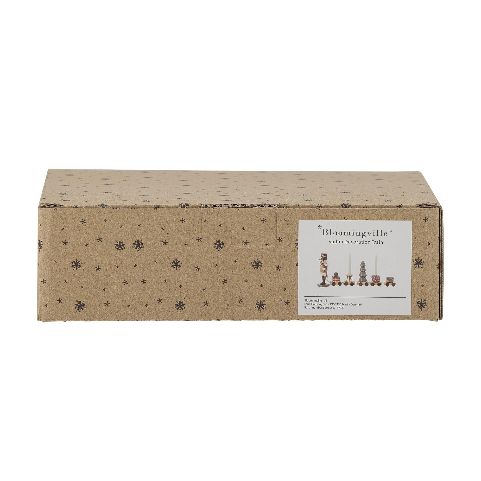 Bloomingville Vadim Nussknacker Tischdekoration zu Weihnachten als Zug mit Weihnachtsfiguren als dekorativer Kerzenhalter für eine gemütliche Atmosphäre 45cm