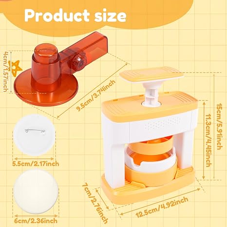 Badge Maker for Kids,Solid Pin Maker with 48 pcs Button Parts, 55mm(2.16 inch) Versatile Creative Press Machine Badge Punch Kit, Making Kit for School Projects Christmas Festive Activities