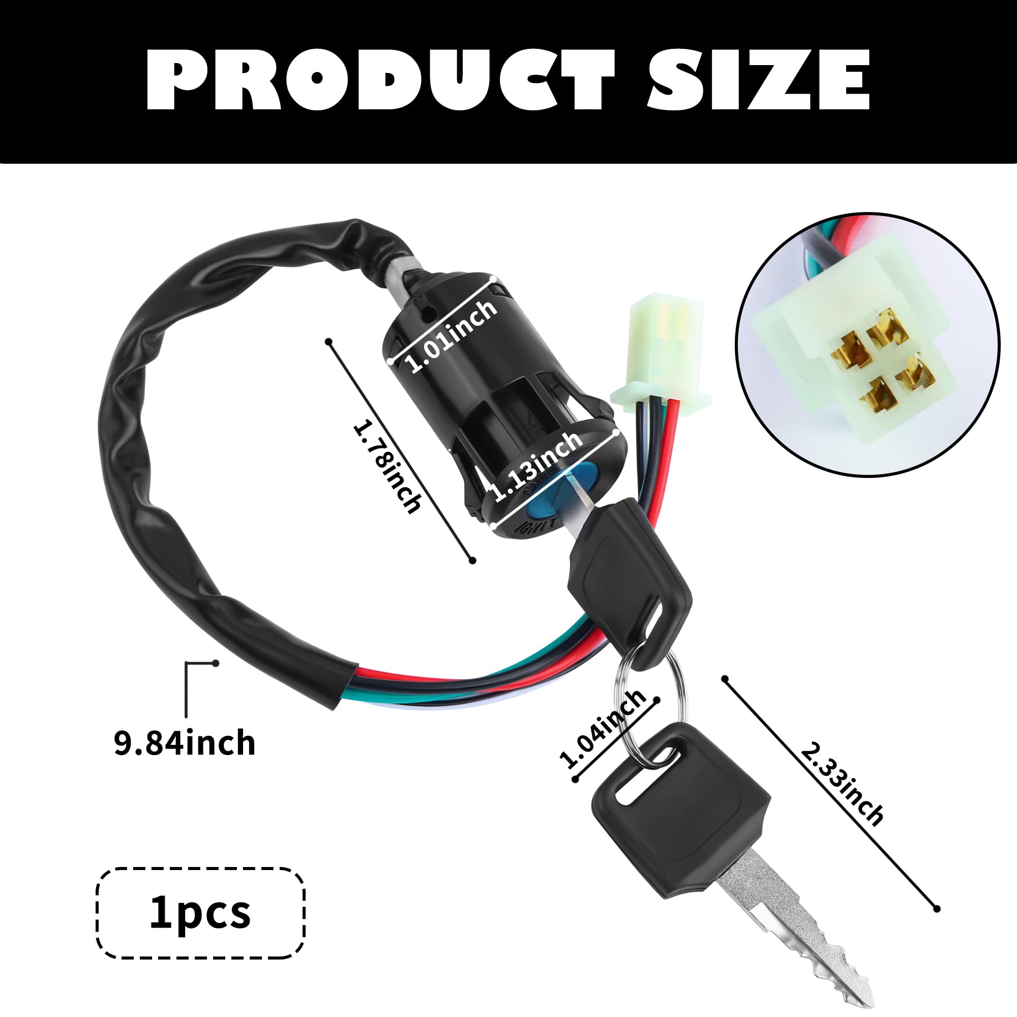 Interruptor De Encendido Con Llave De 6 Cables Para Moto 50cc, 90cc, 110cc Y 125cc – Incluye 2 Llaves, Resistente Al Agua, Cableado Simple