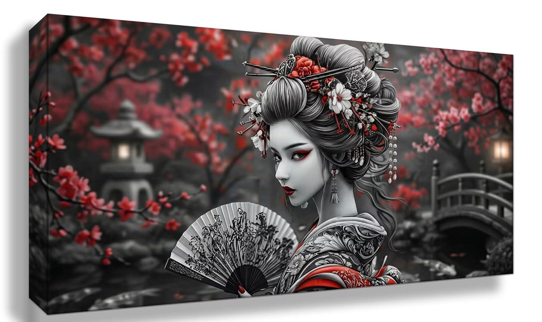 Diamond Painting Japan Diamond Painting Erwachsene Groß XXL Frau, 5D Full Eckige Steine Drill Diamanten Malen Nach Zahlen, DIY Set Kreativ Set für Erwachsene Home Decor Wanddeko 80x160cm, Cod-982