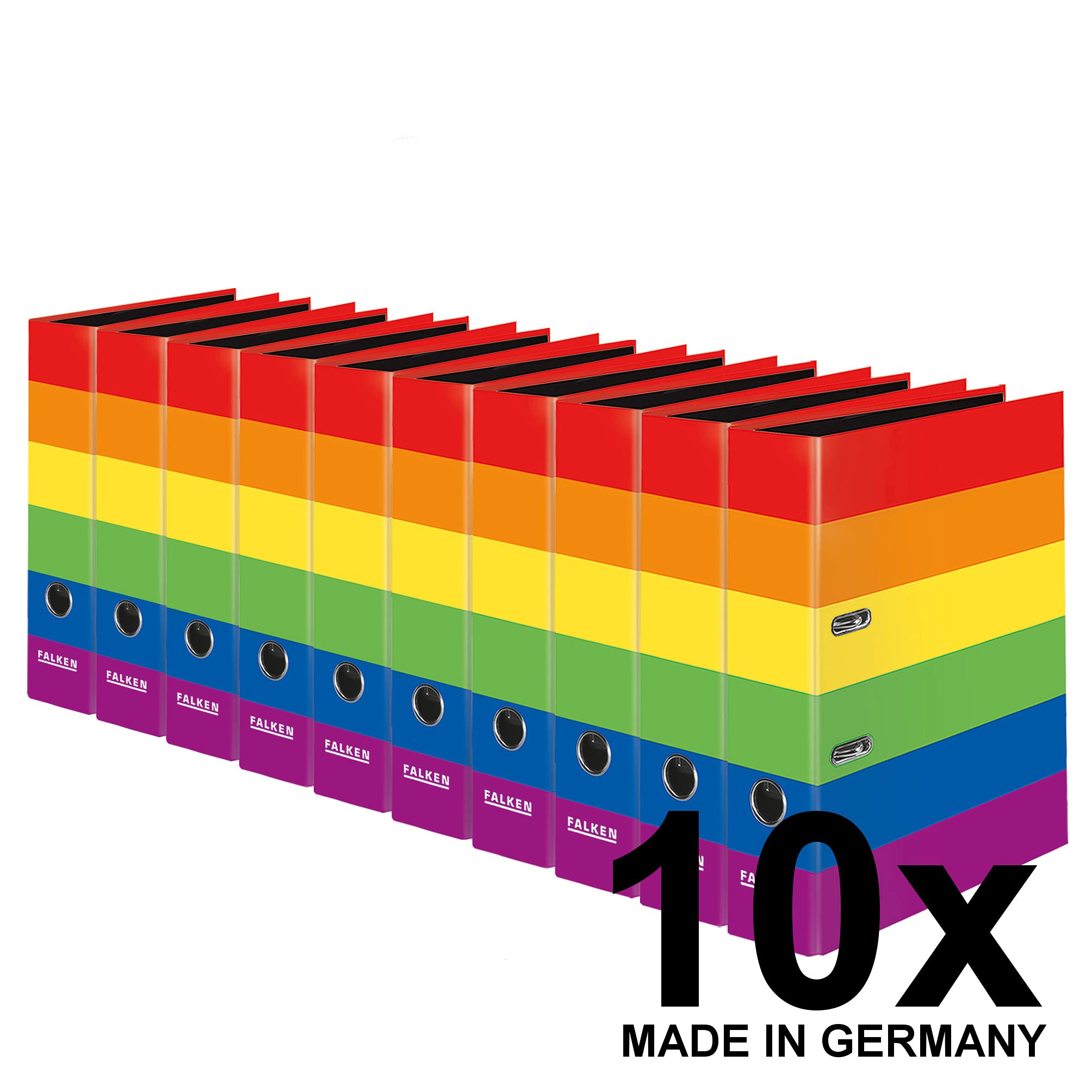 FALKEN 10x Motiv-Ordner Harlekin 8 cm breit DIN A4 | Made in Germany