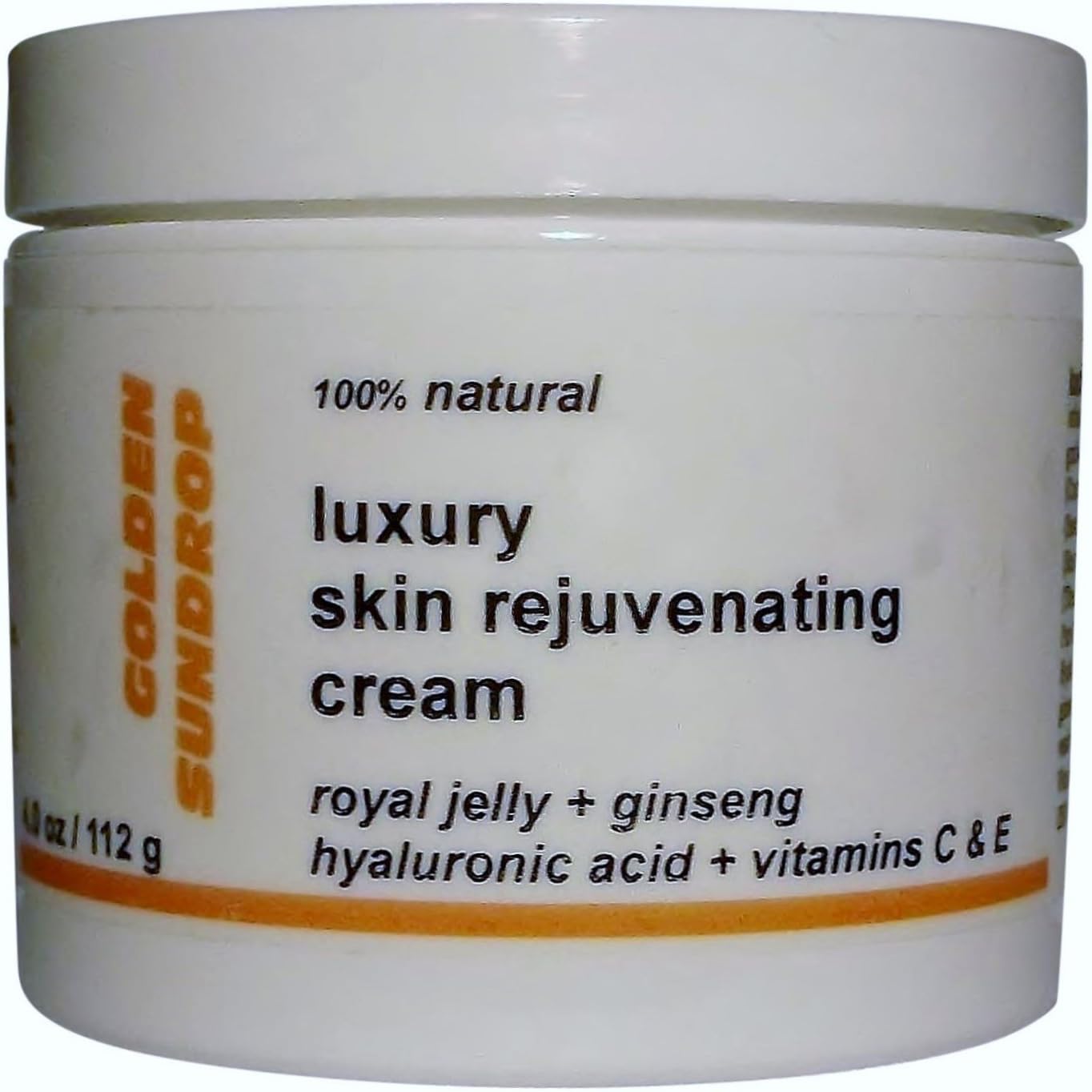 (4.0oz / 112g) Luxury Skin Rejuvenating Cream 100% Natural Organic Royal Jelly + Ginseng Hyaluronic Acid + Vitamin C and E Best Moisturizes Restores Revitalizes all types of Skin