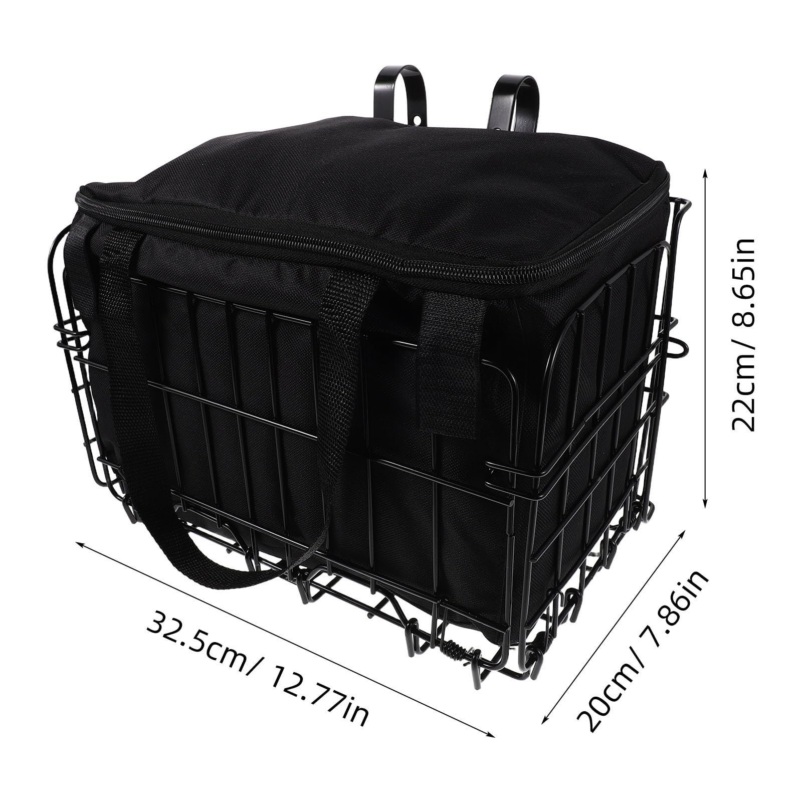 Ciieeo Cesta Negro Plegable para Metal Gran Capacidad Bicicleta