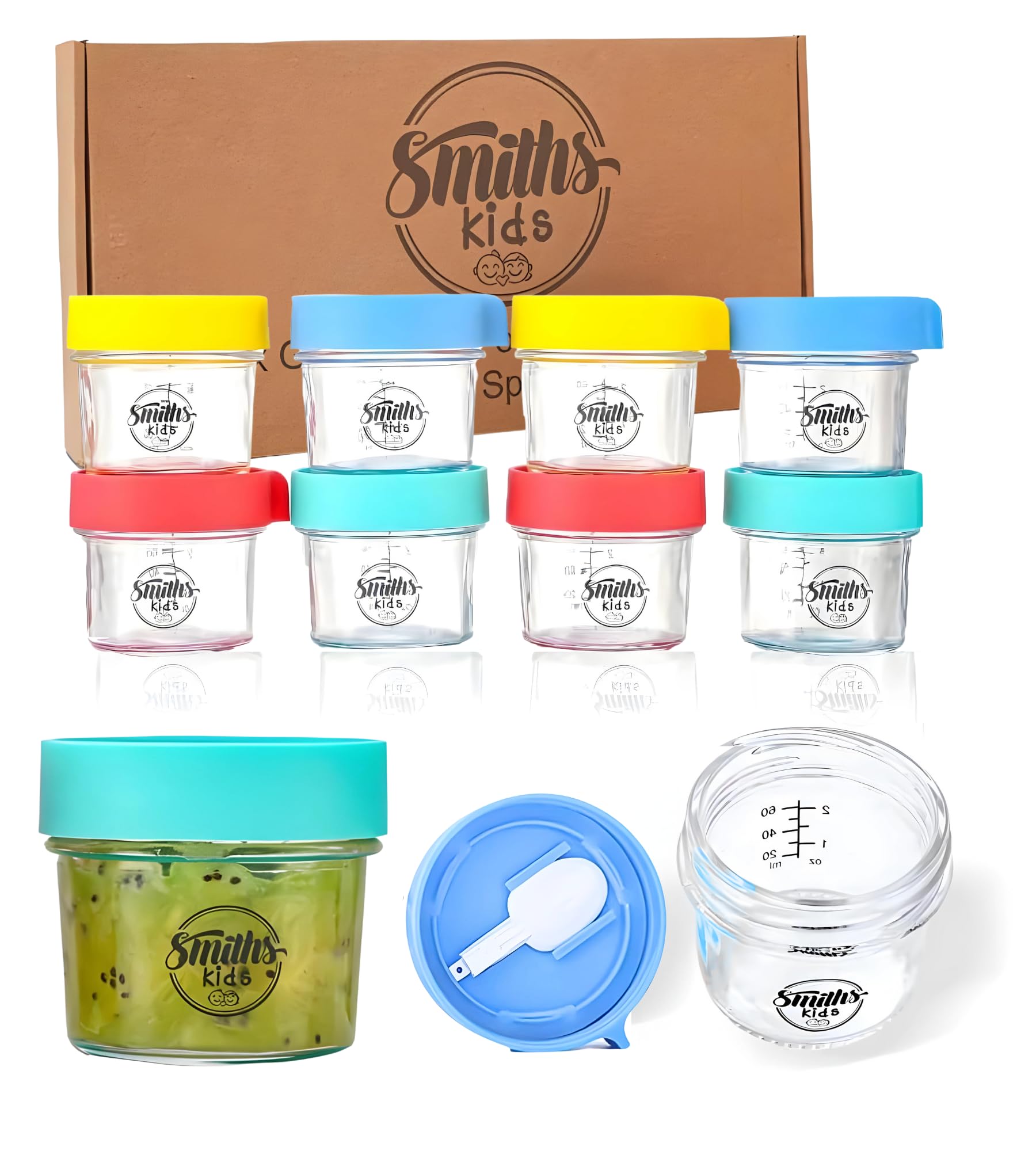 Smiths Mason Jars Baby Food Storage Containers, 8 Pack Microwavable