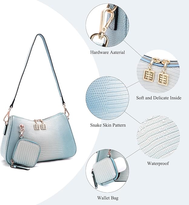 Womens Leather Purses and Handbags Top Handle Satchel Bags with small bag