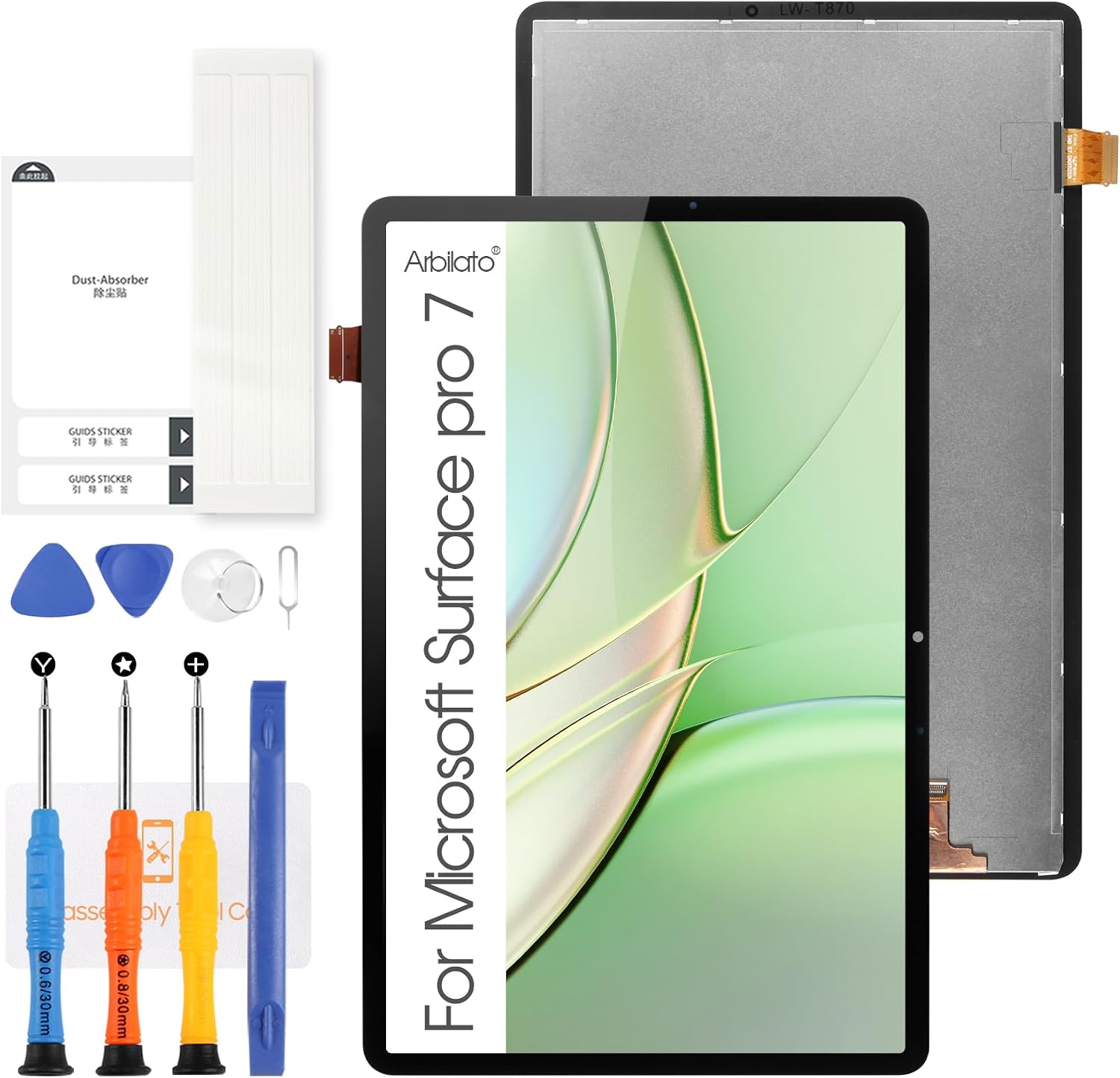 LCD Screen for Samsung Galaxy Tab S7 Screen Replacement for Samsung Tab S7 2020 Tablet LCD Screen SM-T870,SM-T875,SM-T876B Touch Display Digitizer Assembly Repair Parts（Black No Frame）