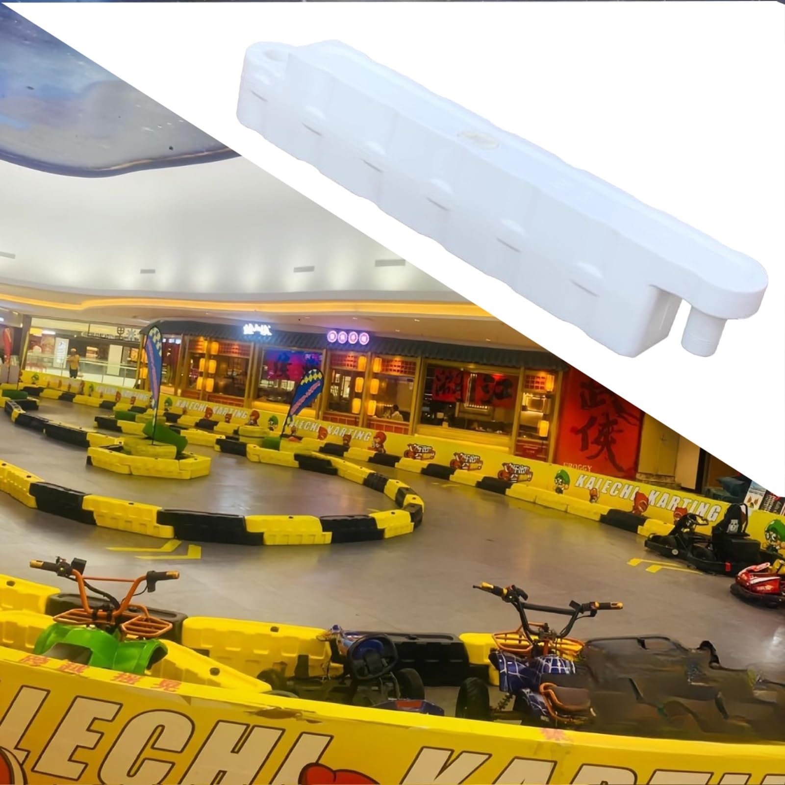 2/3 /4/5 Pcs Go Kart Track Fence, Amusement Park Bumper Car Racing Track Barrier, Children's Activities/Construction Lot Safety Protectiive Runway(White 4 Pcs,Small)