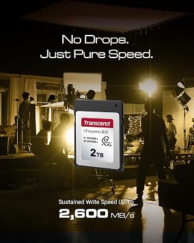 Transcend CFexpress830 Memory Card 512GB, Up to 3500MB/s, 4K8K Video Capture for Canon EOS/Nikon/Panasonic/FUJIFILM/BlackmagicCINEMA, PCle Gen4x2 NVMe, CFexpress Type B, Filmmaker/Professional Creator