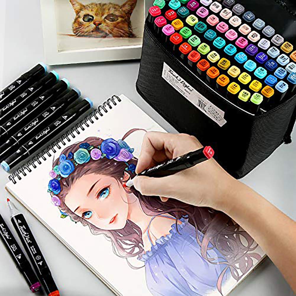 JKMQA 80 Colours Permanent Art Markers Twin Marker Pen Broad Fine Point  Black Animation Design For Drawing Coloring With Black Bag (80 Colours),80  Marqueurs,Children's Day,Gifts : Amazon.co.uk: Stationery & Office Supplies